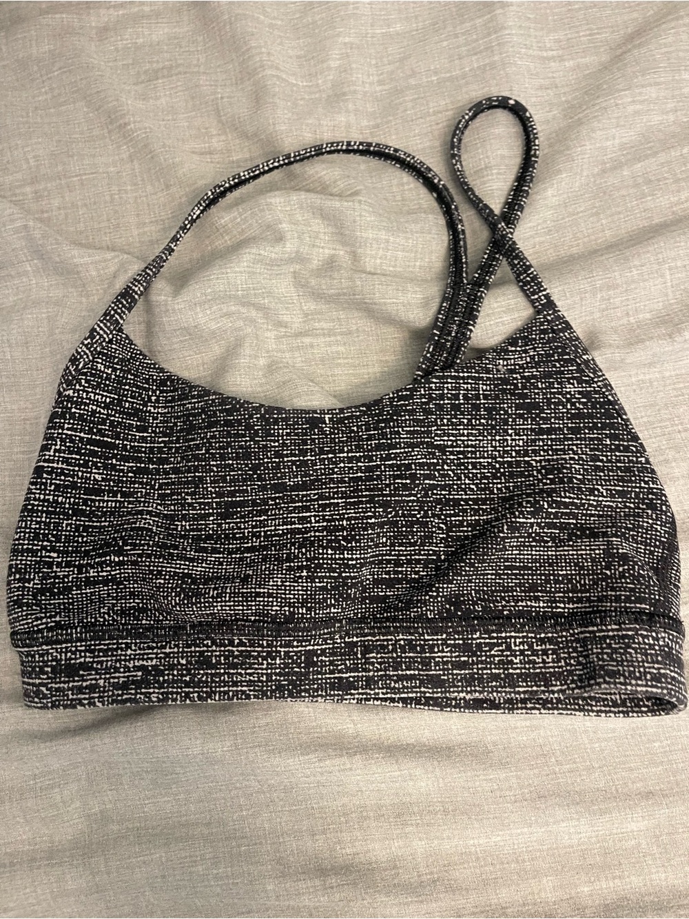 lululemon athletica Black & White Textured Strappy Sports Bra